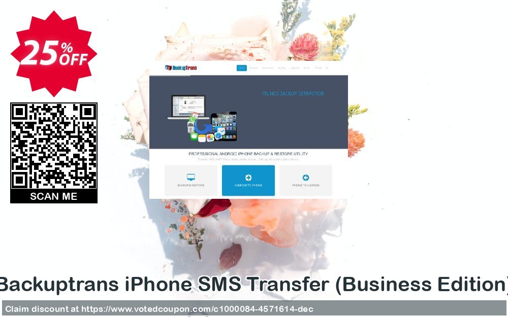 Backuptrans iPhone SMS Transfer, Business Edition  Coupon, discount Backuptrans iPhone SMS Transfer (Business Edition) wonderful deals code 2024. Promotion: awesome sales code of Backuptrans iPhone SMS Transfer (Business Edition) 2024