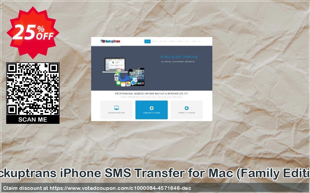 Backuptrans iPhone SMS Transfer for MAC, Family Edition  Coupon, discount Backuptrans iPhone SMS Transfer for Mac (Family Edition) dreaded discounts code 2024. Promotion: fearsome promo code of Backuptrans iPhone SMS Transfer for Mac (Family Edition) 2024