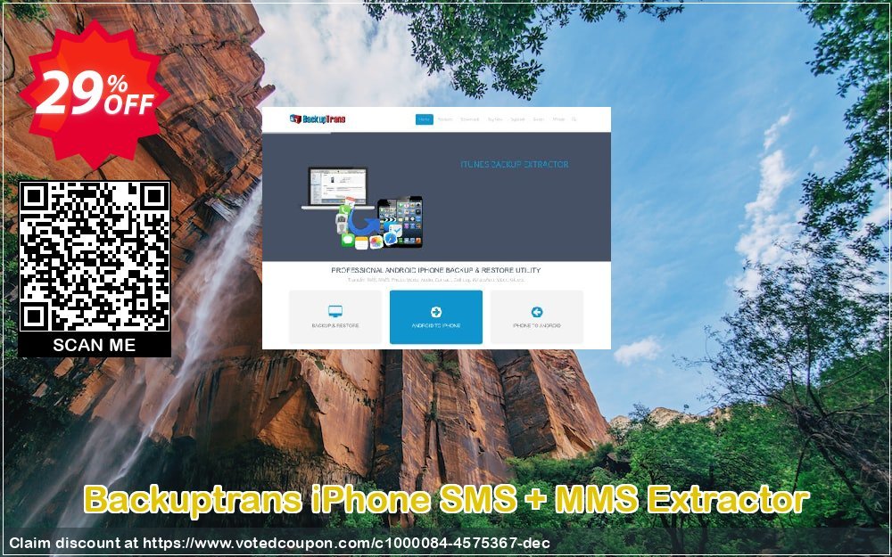 Backuptrans iPhone SMS + MMS Extractor Coupon, discount Holiday Deals. Promotion: staggering deals code of Backuptrans iPhone SMS + MMS Extractor (Personal Edition) 2024