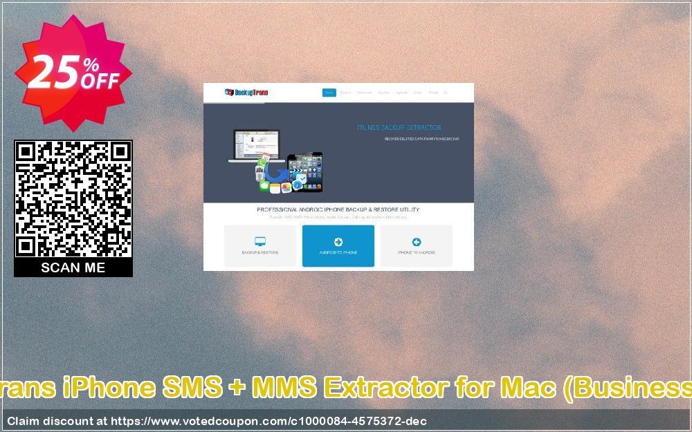 Backuptrans iPhone SMS + MMS Extractor for MAC, Business Edition  Coupon, discount Holiday Deals. Promotion: fearsome promotions code of Backuptrans iPhone SMS + MMS Extractor for Mac (Business Edition) 2024