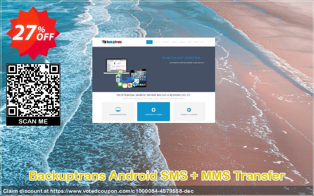 Backuptrans Android SMS + MMS Transfer Coupon, discount Holiday Deals. Promotion: fearsome promotions code of Backuptrans Android SMS + MMS Transfer (Personal Edition) 2024