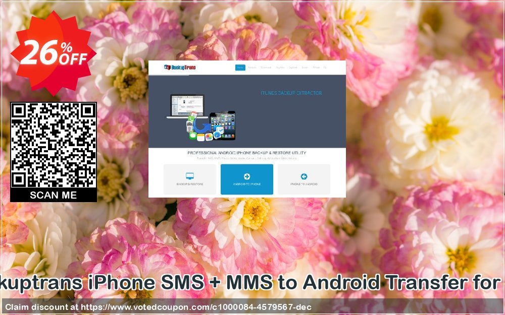Backuptrans iPhone SMS + MMS to Android Transfer for MAC Coupon Code May 2024, 26% OFF - VotedCoupon