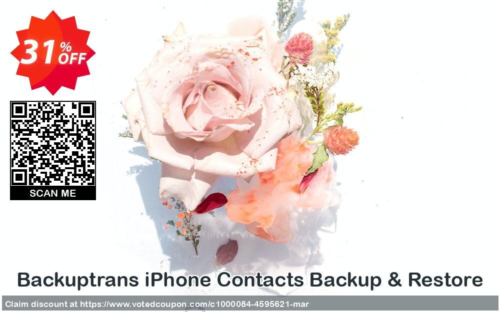 Backuptrans iPhone Contacts Backup & Restore Coupon, discount Backuptrans iPhone Contacts Backup & Restore (Personal Edition) big discounts code 2024. Promotion: best promo code of Backuptrans iPhone Contacts Backup & Restore (Personal Edition) 2024