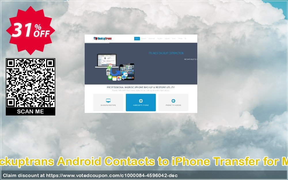 Backuptrans Android Contacts to iPhone Transfer for MAC voted-on promotion codes