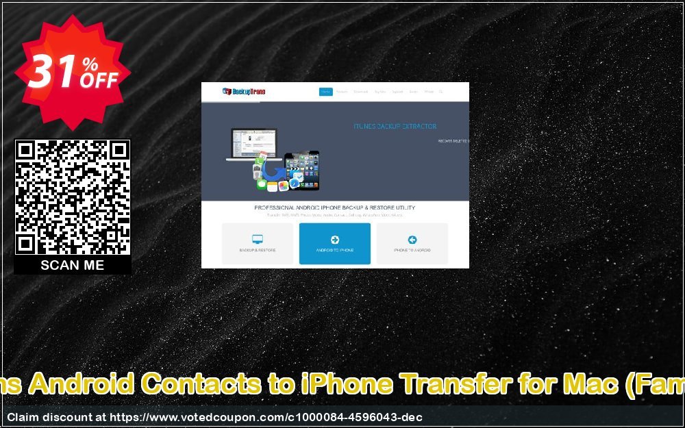 Backuptrans Android Contacts to iPhone Transfer for MAC, Family Edition  Coupon, discount Backuptrans Android Contacts to iPhone Transfer for Mac (Family Edition) staggering sales code 2024. Promotion: stunning promotions code of Backuptrans Android Contacts to iPhone Transfer for Mac (Family Edition) 2024