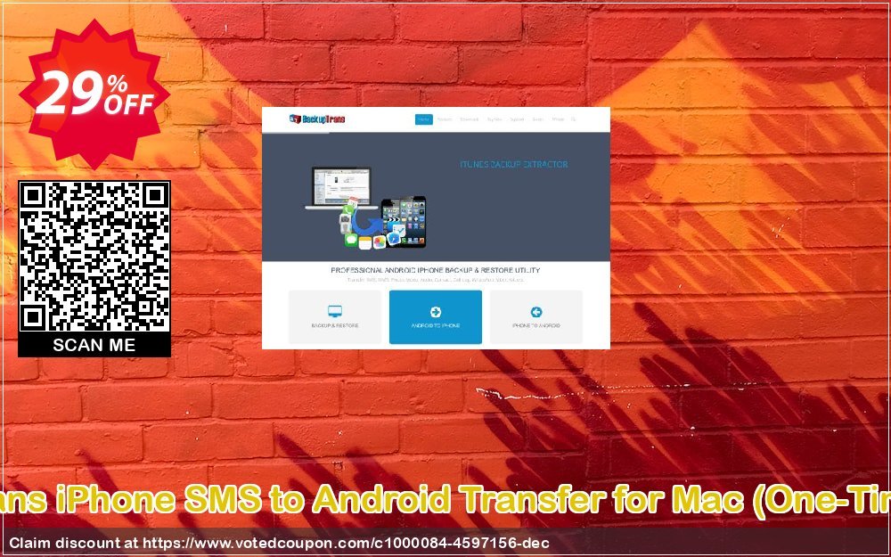 Backuptrans iPhone SMS to Android Transfer for MAC, One-Time Usage  Coupon, discount Backuptrans iPhone SMS to Android Transfer for Mac (One-Time Usage) wondrous sales code 2024. Promotion: marvelous promotions code of Backuptrans iPhone SMS to Android Transfer for Mac (One-Time Usage) 2024
