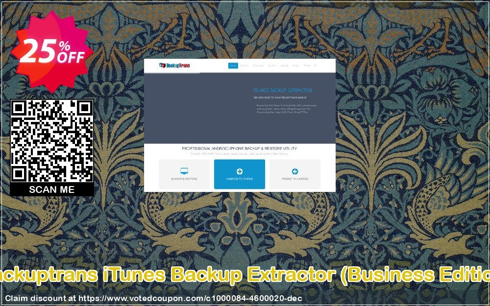 Backuptrans iTunes Backup Extractor, Business Edition  Coupon Code Apr 2024, 25% OFF - VotedCoupon