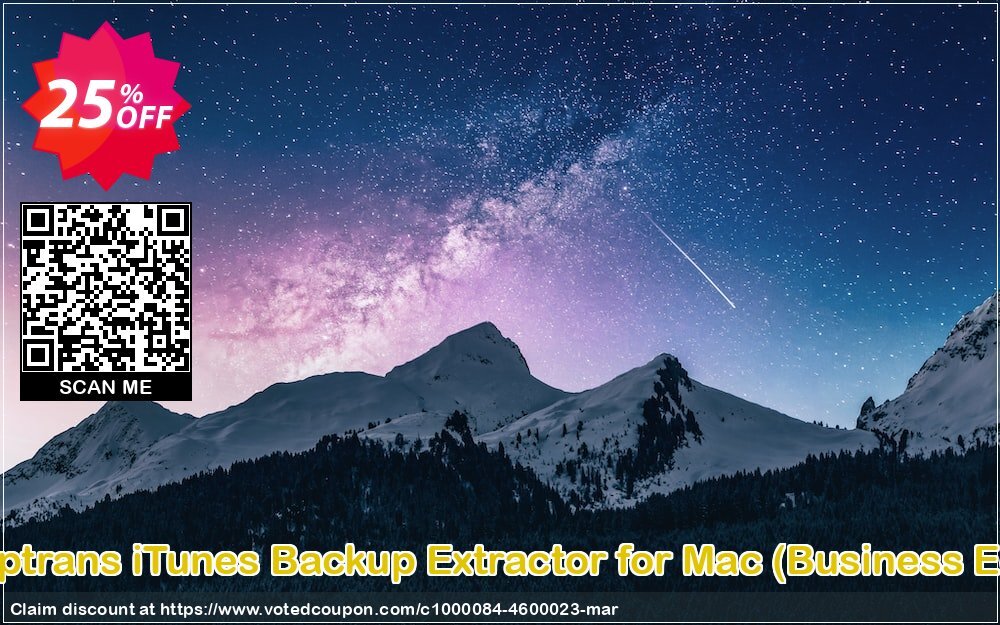 Backuptrans iTunes Backup Extractor for MAC, Business Edition  Coupon, discount Backuptrans iTunes Backup Extractor for Mac (Business Edition) imposing promo code 2024. Promotion: staggering discount code of Backuptrans iTunes Backup Extractor for Mac (Business Edition) 2024