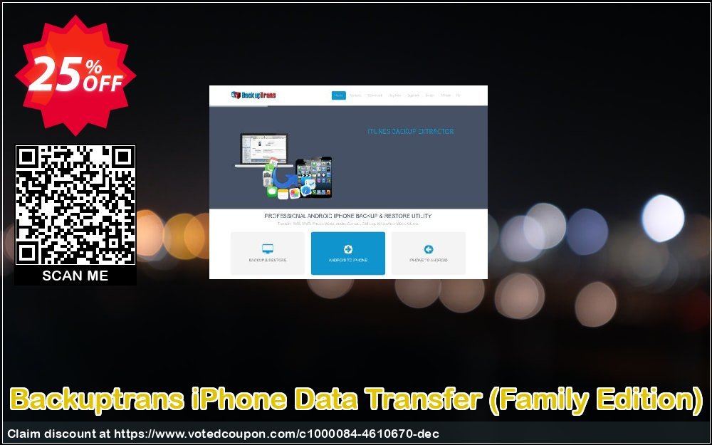 Backuptrans iPhone Data Transfer, Family Edition  Coupon Code Apr 2024, 25% OFF - VotedCoupon