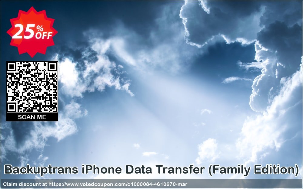 Backuptrans iPhone Data Transfer, Family Edition  Coupon, discount Backuptrans iPhone Data Transfer (Family Edition) stunning promo code 2024. Promotion: amazing discount code of Backuptrans iPhone Data Transfer (Family Edition) 2024