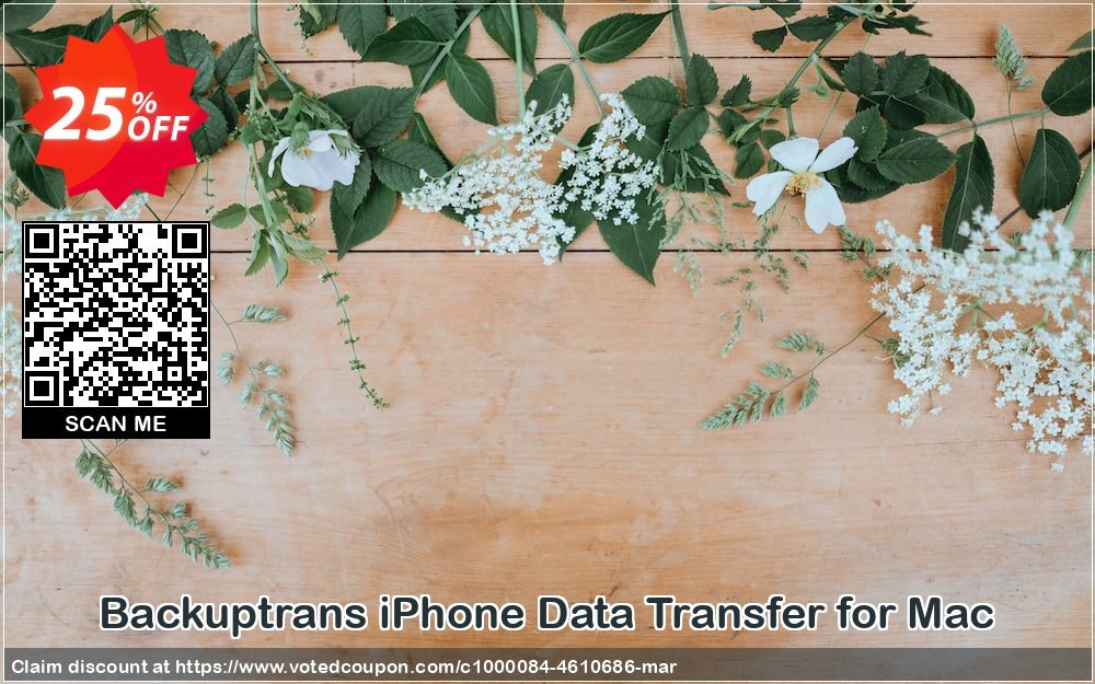 Backuptrans iPhone Data Transfer for MAC Coupon, discount Backuptrans iPhone Data Transfer for Mac (Personal Edition) big promotions code 2024. Promotion: best discounts code of Backuptrans iPhone Data Transfer for Mac (Personal Edition) 2024