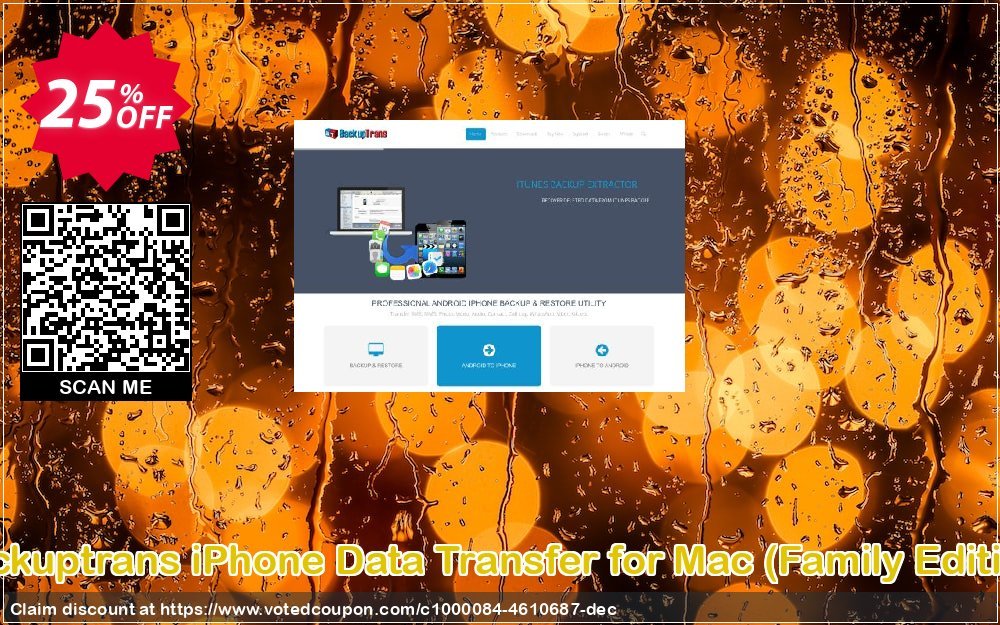 Backuptrans iPhone Data Transfer for MAC, Family Edition  Coupon Code Apr 2024, 25% OFF - VotedCoupon