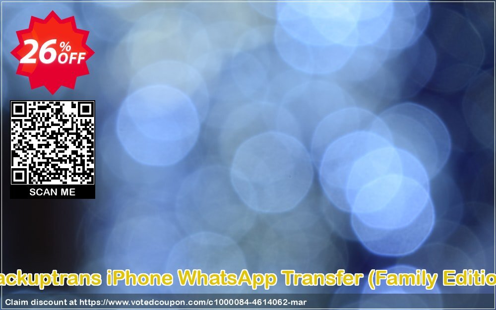 Backuptrans iPhone WhatsApp Transfer, Family Edition  Coupon, discount Backuptrans iPhone WhatsApp Transfer (Family Edition) awful deals code 2024. Promotion: wondrous sales code of Backuptrans iPhone WhatsApp Transfer (Family Edition) 2024