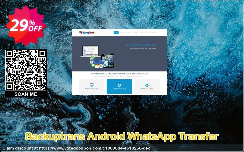 Backuptrans Android WhatsApp Transfer Coupon, discount Backuptrans Android WhatsApp Transfer(Personal Edition) exclusive offer code 2023. Promotion: special deals code of Backuptrans Android WhatsApp Transfer(Personal Edition) 2023