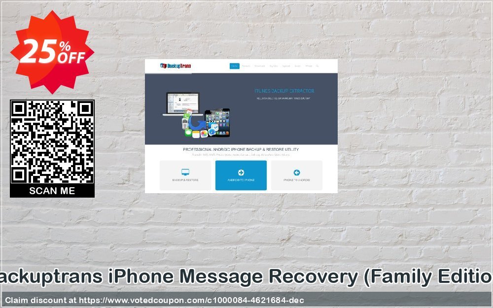 Backuptrans iPhone Message Recovery, Family Edition  Coupon Code Apr 2024, 25% OFF - VotedCoupon