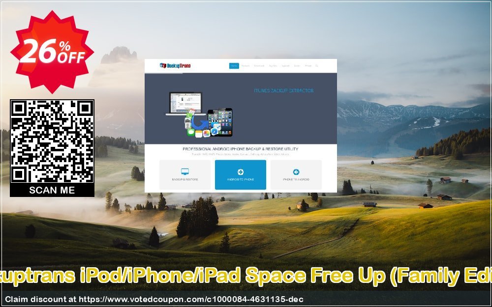 Backuptrans iPod/iPhone/iPad Space Free Up, Family Edition  Coupon Code May 2024, 26% OFF - VotedCoupon