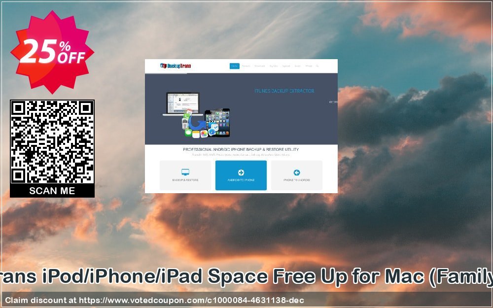 Backuptrans iPod/iPhone/iPad Space Free Up for MAC, Family Edition  Coupon Code Apr 2024, 25% OFF - VotedCoupon
