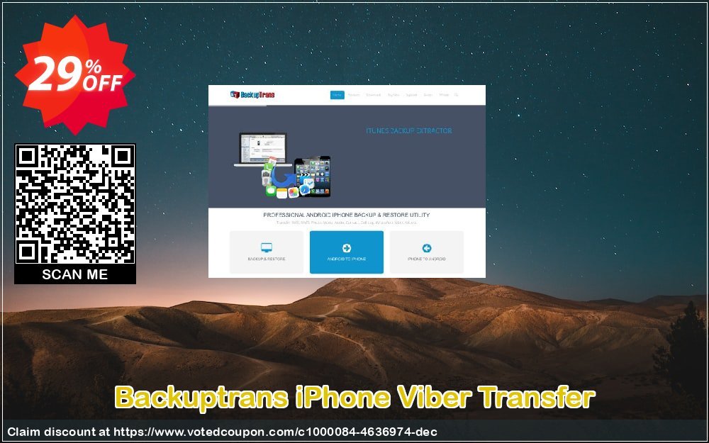 Backuptrans iPhone Viber Transfer Coupon, discount Backuptrans iPhone Viber Transfer (Personal Edition) best offer code 2024. Promotion: super deals code of Backuptrans iPhone Viber Transfer (Personal Edition) 2024