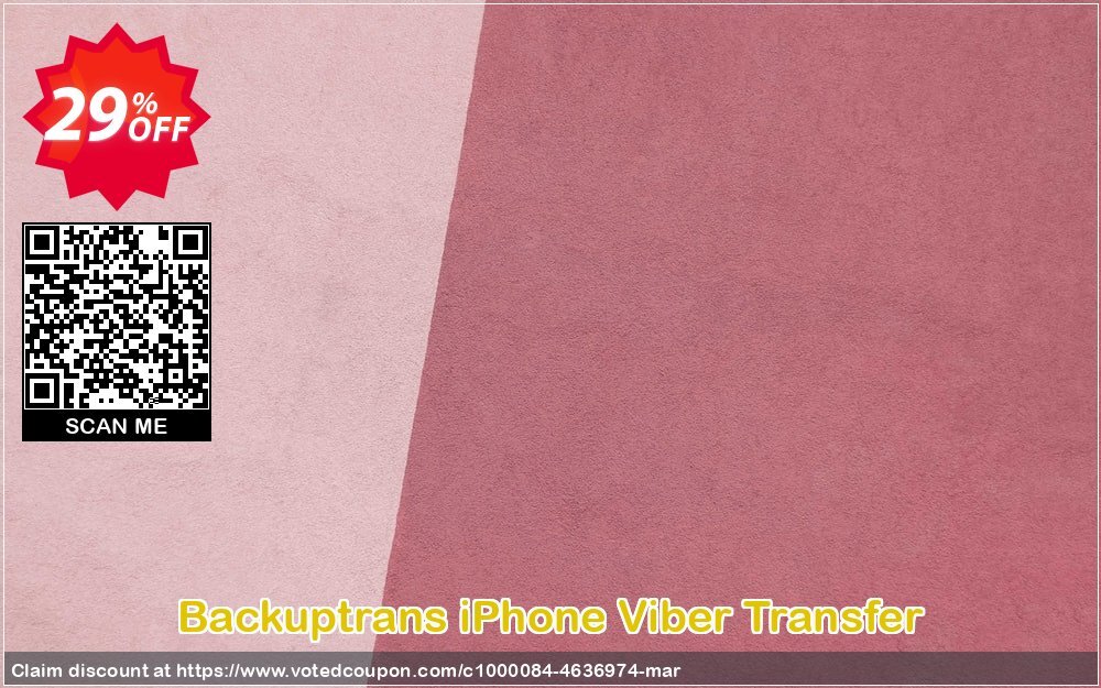 Backuptrans iPhone Viber Transfer Coupon, discount Backuptrans iPhone Viber Transfer (Personal Edition) best offer code 2024. Promotion: super deals code of Backuptrans iPhone Viber Transfer (Personal Edition) 2024