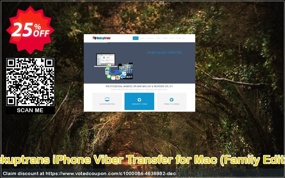 Backuptrans iPhone Viber Transfer for MAC, Family Edition  Coupon Code Apr 2024, 25% OFF - VotedCoupon