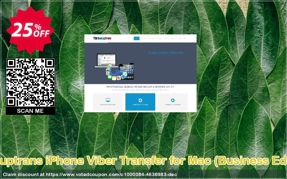 Backuptrans iPhone Viber Transfer for MAC, Business Edition  Coupon Code Jun 2024, 25% OFF - VotedCoupon