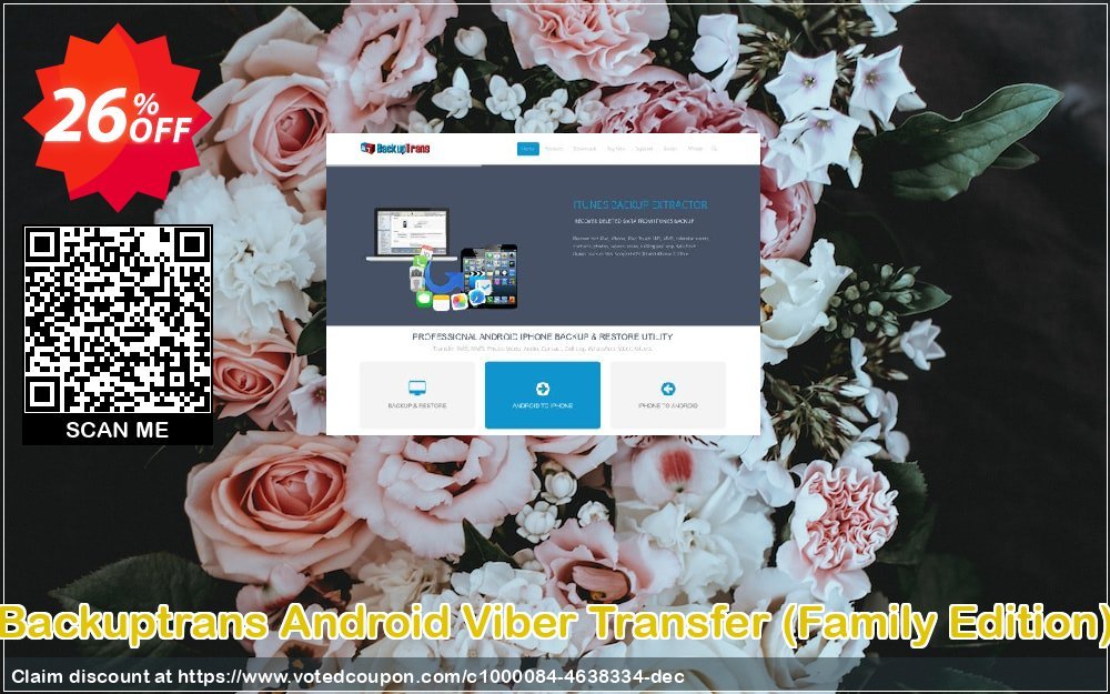 Backuptrans Android Viber Transfer, Family Edition  Coupon, discount Backuptrans Android Viber Transfer (Family Edition) special promo code 2024. Promotion: hottest discount code of Backuptrans Android Viber Transfer (Family Edition) 2024