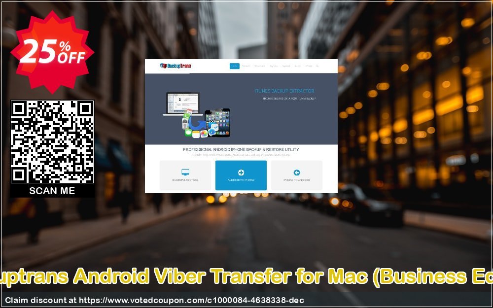 Backuptrans Android Viber Transfer for MAC, Business Edition  voted-on promotion codes