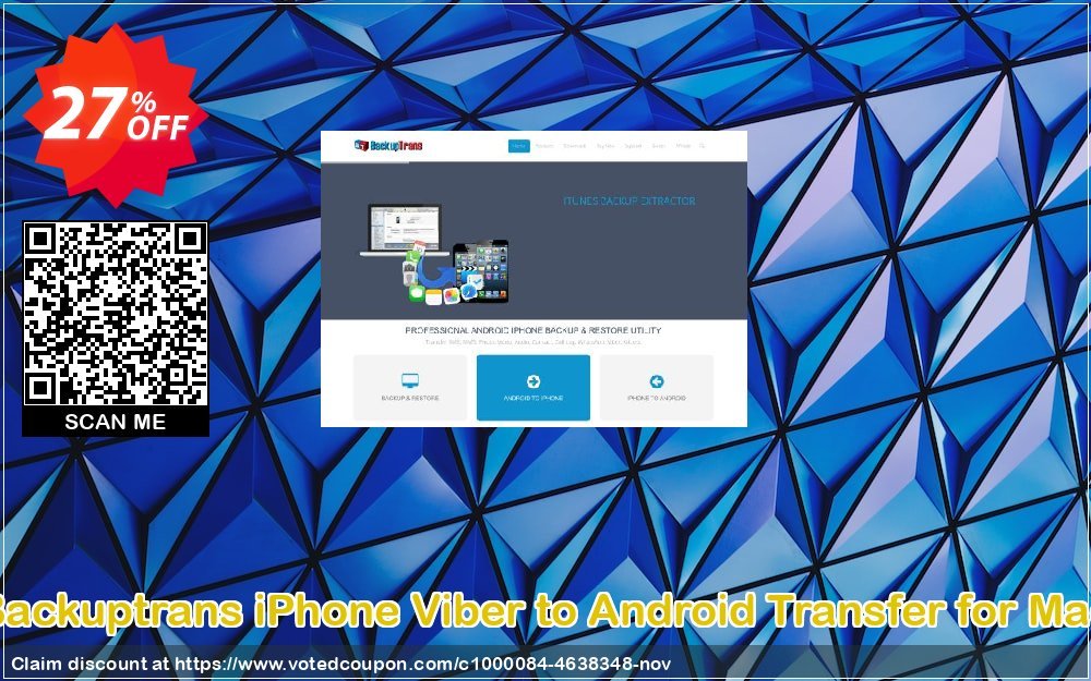 Backuptrans iPhone Viber to Android Transfer for MAC Coupon Code Jun 2024, 27% OFF - VotedCoupon