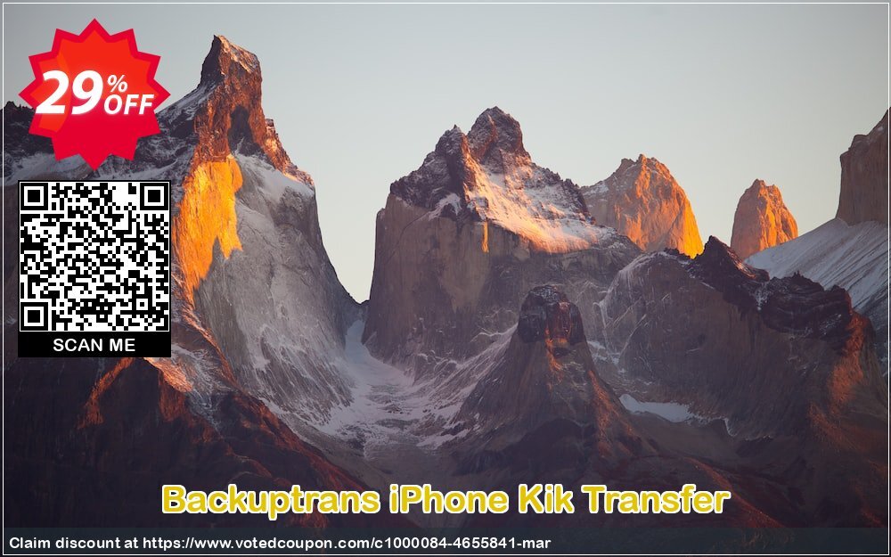 Backuptrans iPhone Kik Transfer Coupon, discount Backuptrans iPhone Kik Transfer (Personal Edition) amazing promo code 2024. Promotion: wonderful discount code of Backuptrans iPhone Kik Transfer (Personal Edition) 2024