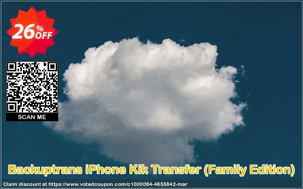 Backuptrans iPhone Kik Transfer, Family Edition  Coupon, discount Backuptrans iPhone Kik Transfer (Family Edition) stunning discounts code 2024. Promotion: amazing promo code of Backuptrans iPhone Kik Transfer (Family Edition) 2024