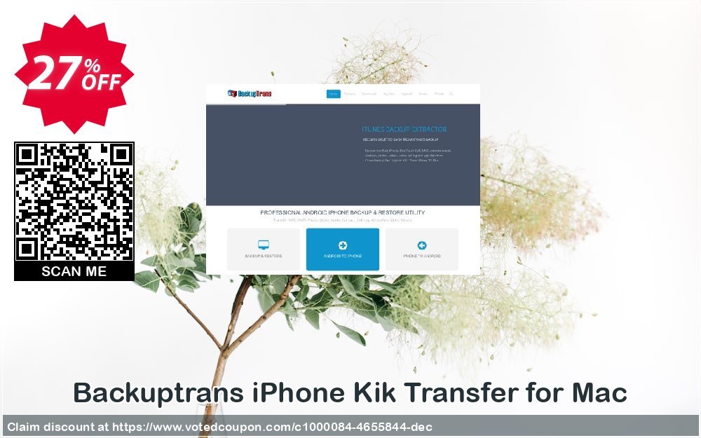 Backuptrans iPhone Kik Transfer for MAC Coupon, discount Backuptrans iPhone Kik Transfer for Mac (Personal Edition) imposing sales code 2024. Promotion: staggering promotions code of Backuptrans iPhone Kik Transfer for Mac (Personal Edition) 2024