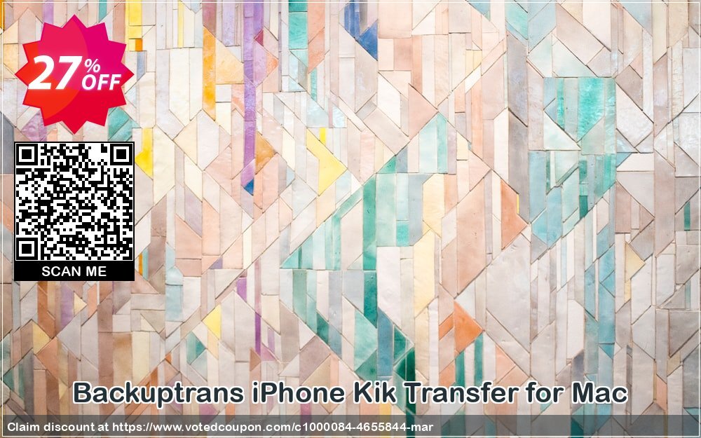 Backuptrans iPhone Kik Transfer for MAC Coupon, discount Backuptrans iPhone Kik Transfer for Mac (Personal Edition) imposing sales code 2024. Promotion: staggering promotions code of Backuptrans iPhone Kik Transfer for Mac (Personal Edition) 2024