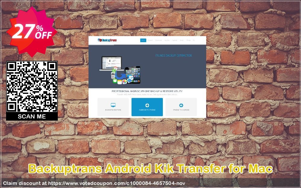 Backuptrans Android Kik Transfer for MAC Coupon, discount Backuptrans Android Kik Transfer for Mac (Personal Edition) fearsome deals code 2024. Promotion: formidable sales code of Backuptrans Android Kik Transfer for Mac (Personal Edition) 2024