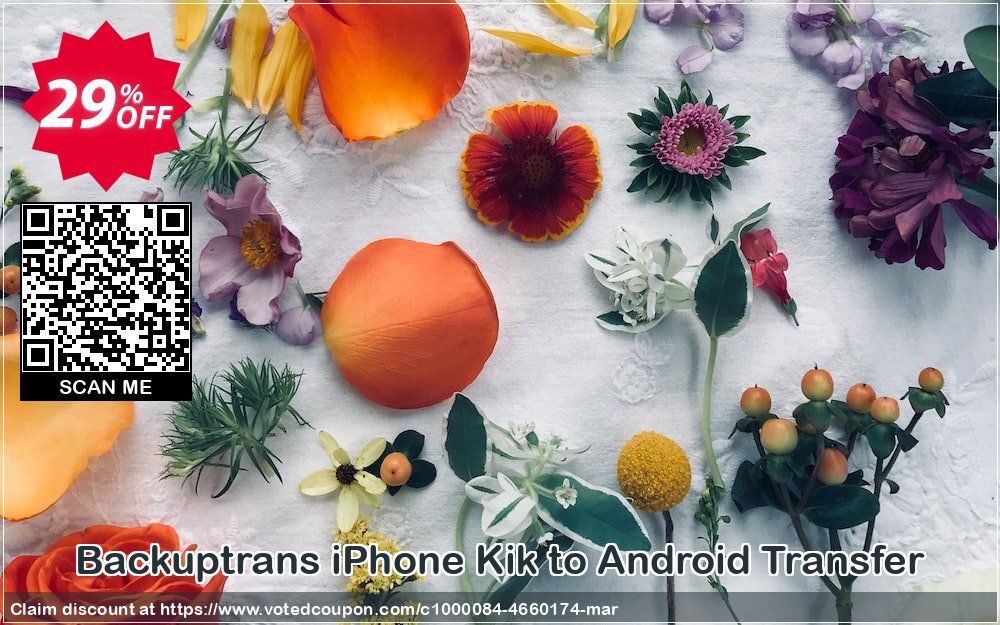 Backuptrans iPhone Kik to Android Transfer Coupon, discount Backuptrans iPhone Kik to Android Transfer (Personal Edition) excellent promo code 2024. Promotion: dreaded discount code of Backuptrans iPhone Kik to Android Transfer (Personal Edition) 2024