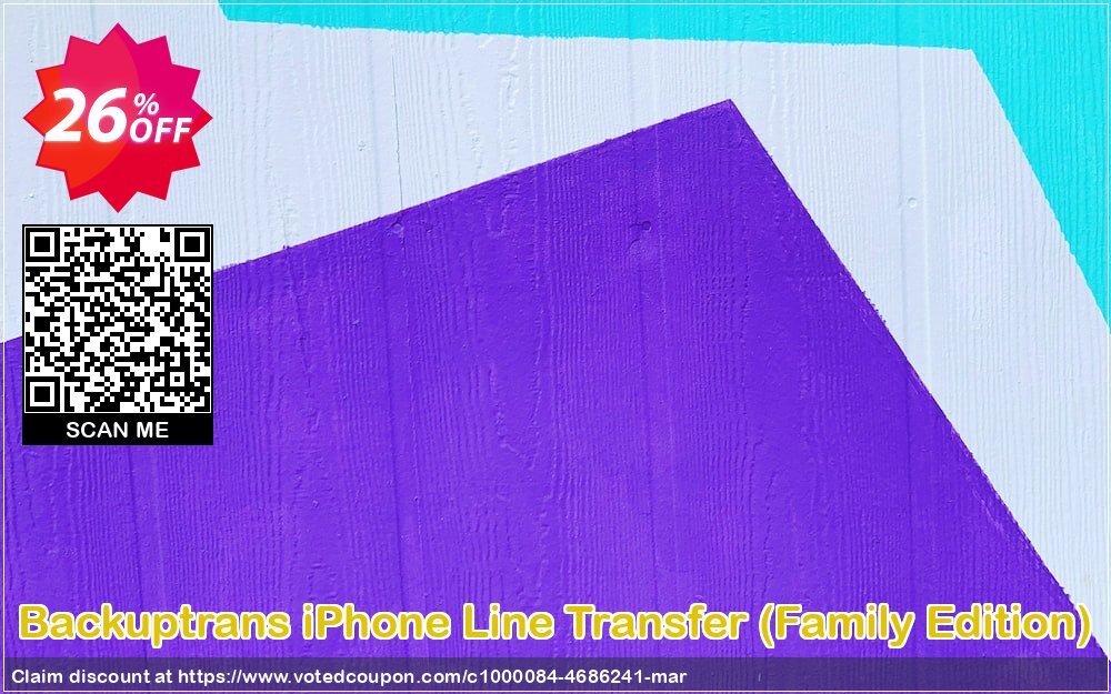 Backuptrans iPhone Line Transfer, Family Edition  Coupon, discount Backuptrans iPhone Line Transfer (Family Edition) big discount code 2024. Promotion: best offer code of Backuptrans iPhone Line Transfer (Family Edition) 2024