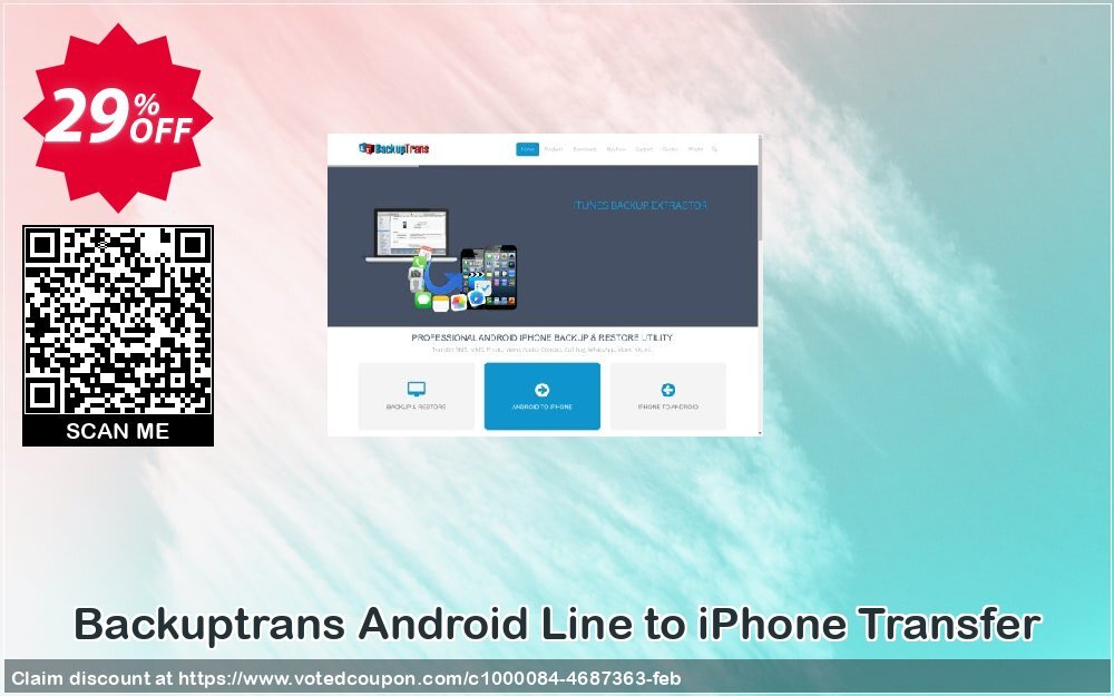 Backuptrans Android Line to iPhone Transfer Coupon, discount Backuptrans Android Line to iPhone Transfer (Personal Edition) awful discounts code 2024. Promotion: wondrous promo code of Backuptrans Android Line to iPhone Transfer (Personal Edition) 2024