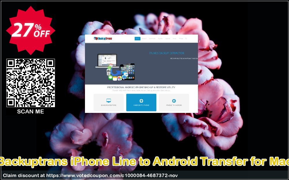 Backuptrans iPhone Line to Android Transfer for MAC Coupon, discount Backuptrans iPhone Line to Android Transfer for Mac (Personal Edition) awesome sales code 2023. Promotion: exclusive promotions code of Backuptrans iPhone Line to Android Transfer for Mac (Personal Edition) 2023