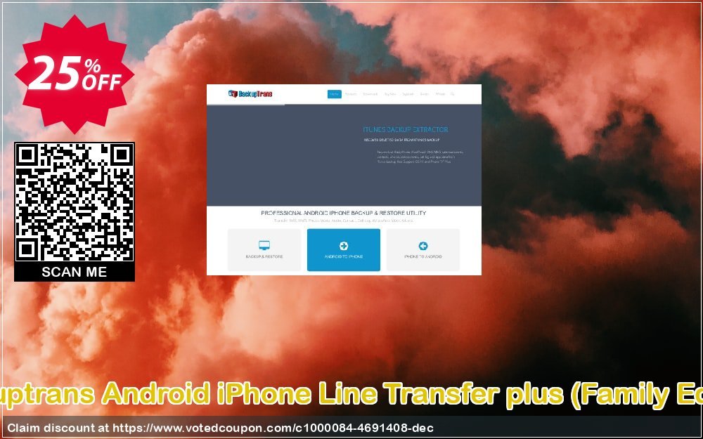 Backuptrans Android iPhone Line Transfer plus, Family Edition  Coupon, discount Holiday Deals. Promotion: dreaded discount code of Backuptrans Android iPhone Line Transfer +(Family Edition) 2024