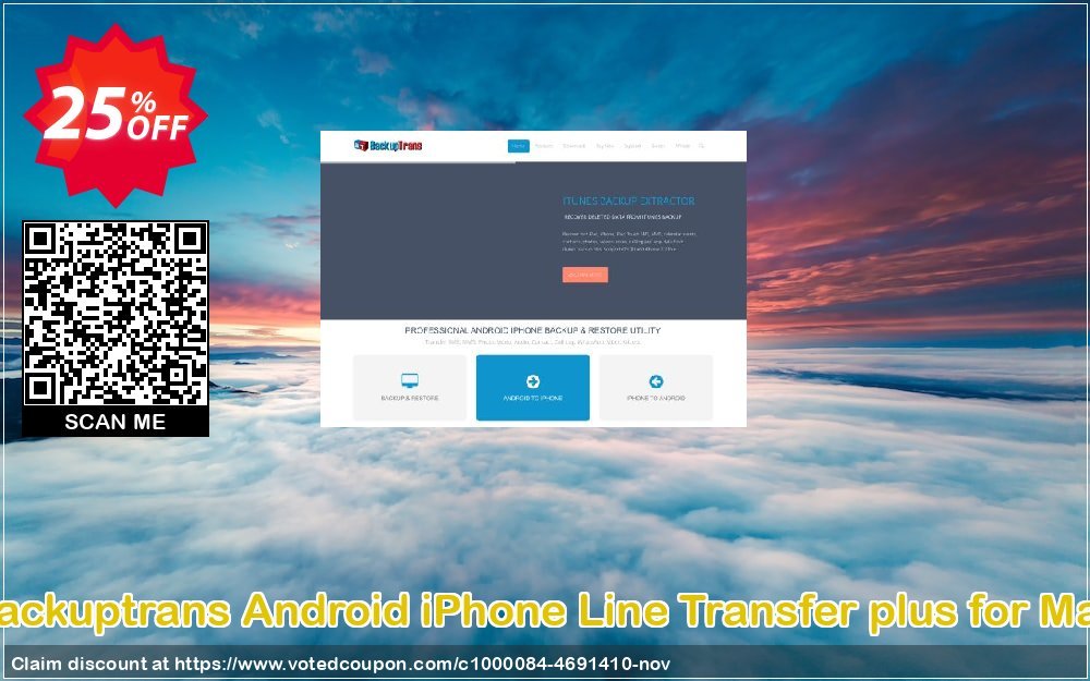 Backuptrans Android iPhone Line Transfer plus for MAC Coupon, discount Back to School Discount. Promotion: marvelous discounts code of Backuptrans Android iPhone Line Transfer + for Mac (Personal Edition) 2024