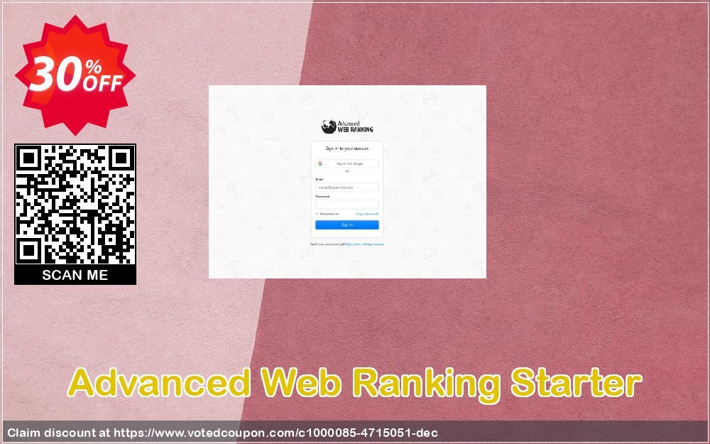 Advanced Web Ranking Starter Coupon, discount Advanced Web Ranking Starter fearsome sales code 2023. Promotion: fearsome sales code of Advanced Web Ranking Starter 2023