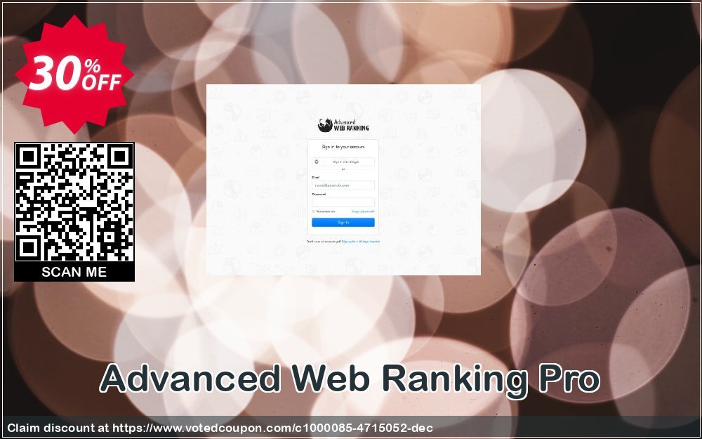 Advanced Web Ranking Pro Coupon, discount Advanced Web Ranking Pro dreaded deals code 2023. Promotion: dreaded deals code of Advanced Web Ranking Pro 2023