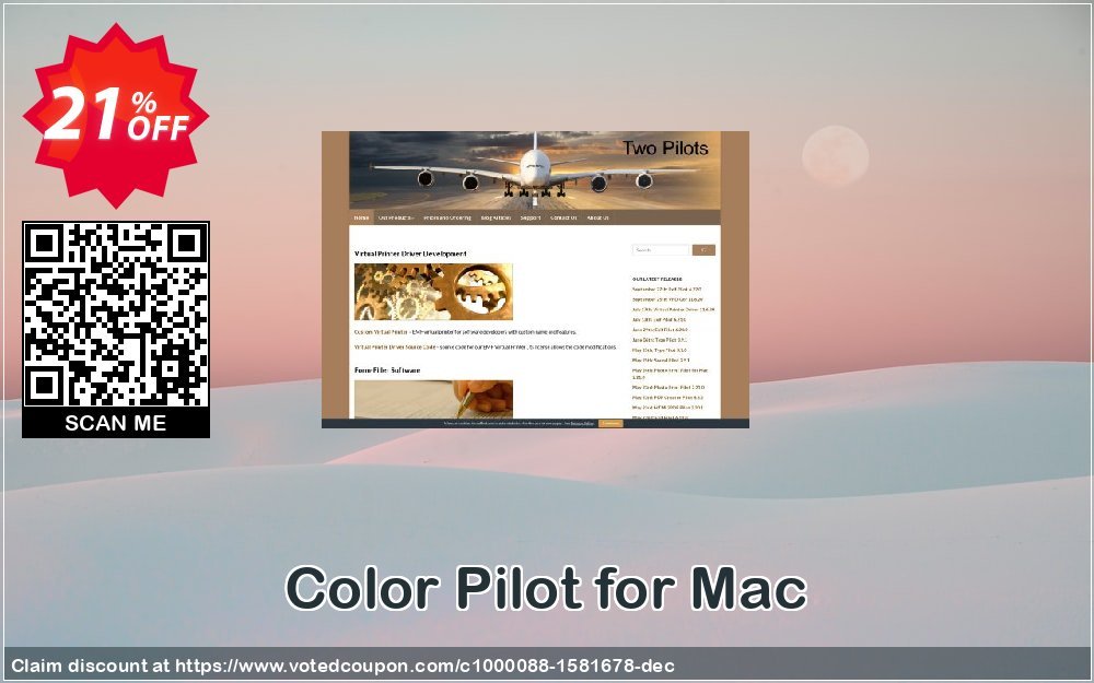 Color Pilot for MAC Coupon, discount Color Pilot for Mac special discounts code 2024. Promotion: special discounts code of Color Pilot for Mac 2024