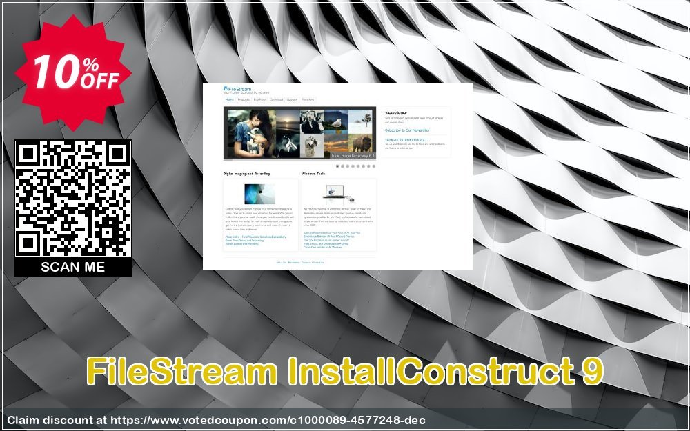 FileStream InstallConstruct 9 Coupon, discount FileStream InstallConstruct 9 exclusive promotions code 2023. Promotion: exclusive promotions code of FileStream InstallConstruct 9 2023
