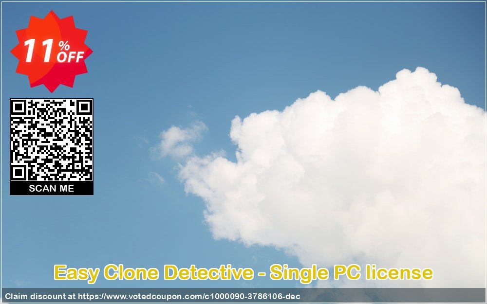 Easy Clone Detective - Single PC Plan Coupon, discount Easy Clone Detective - Single PC license excellent promo code 2024. Promotion: excellent promo code of Easy Clone Detective - Single PC license 2024