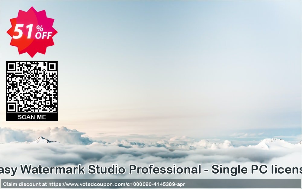 Easy Watermark Studio Professional - Single PC Plan Coupon, discount Super discount. Promotion: excellent discounts code of Easy Watermark Studio Professional - Single PC license 2024