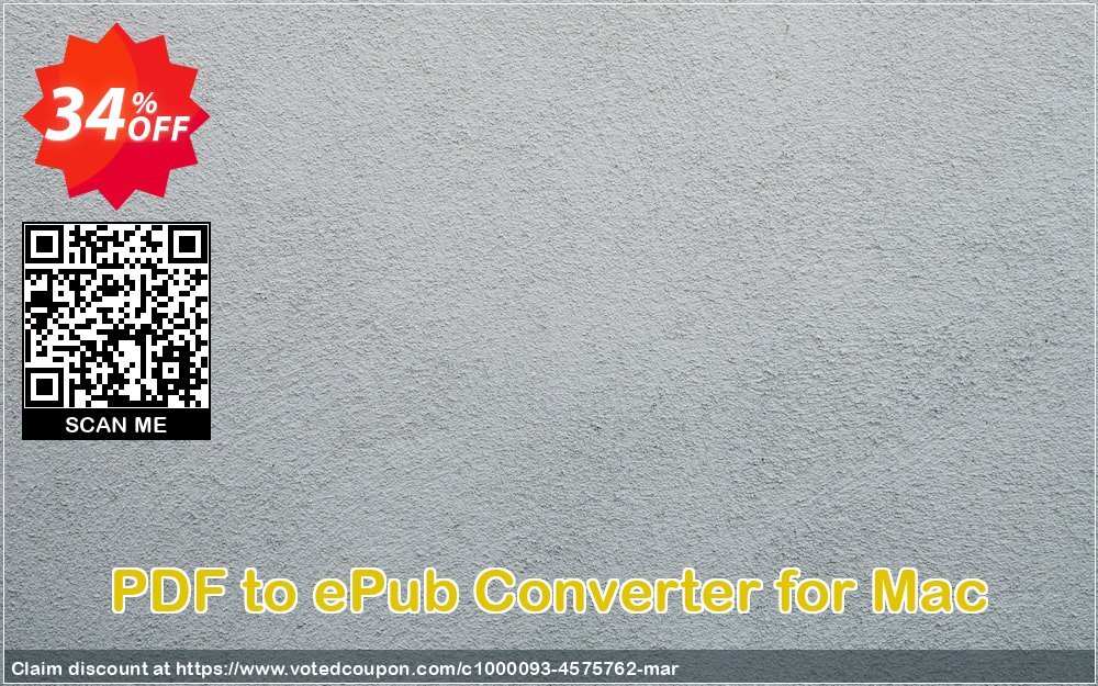 PDF to ePub Converter for MAC Coupon, discount PDF to ePub Converter for Mac formidable promo code 2024. Promotion: formidable promo code of PDF to ePub Converter for Mac 2024