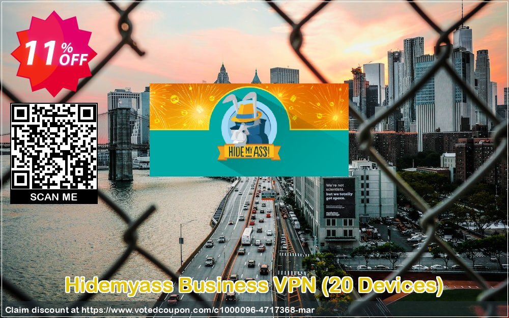 Hidemyass Business VPN, 20 Devices  Coupon, discount HMA! Business VPN - 20 Devices stunning sales code 2024. Promotion: stunning sales code of HMA! Business VPN - 20 Devices 2024