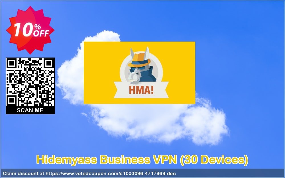 Hidemyass Business VPN, 30 Devices  Coupon, discount HMA! Business VPN - 30 Devices staggering deals code 2023. Promotion: staggering deals code of HMA! Business VPN - 30 Devices 2023