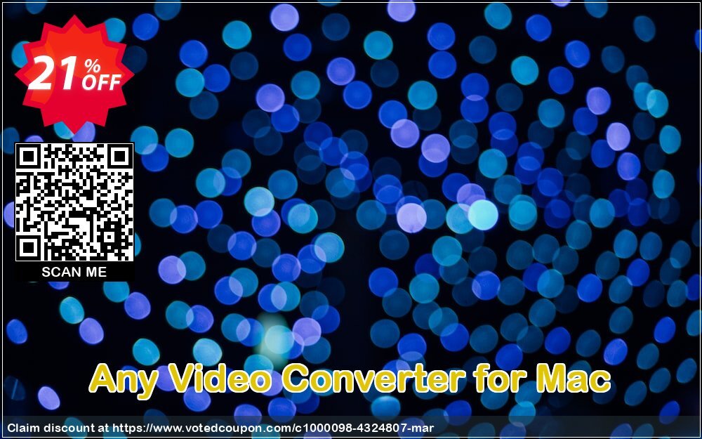 Any Video Converter for MAC Coupon, discount Any Video Converter for Mac stirring promotions code 2024. Promotion: stirring promotions code of Any Video Converter for Mac 2024