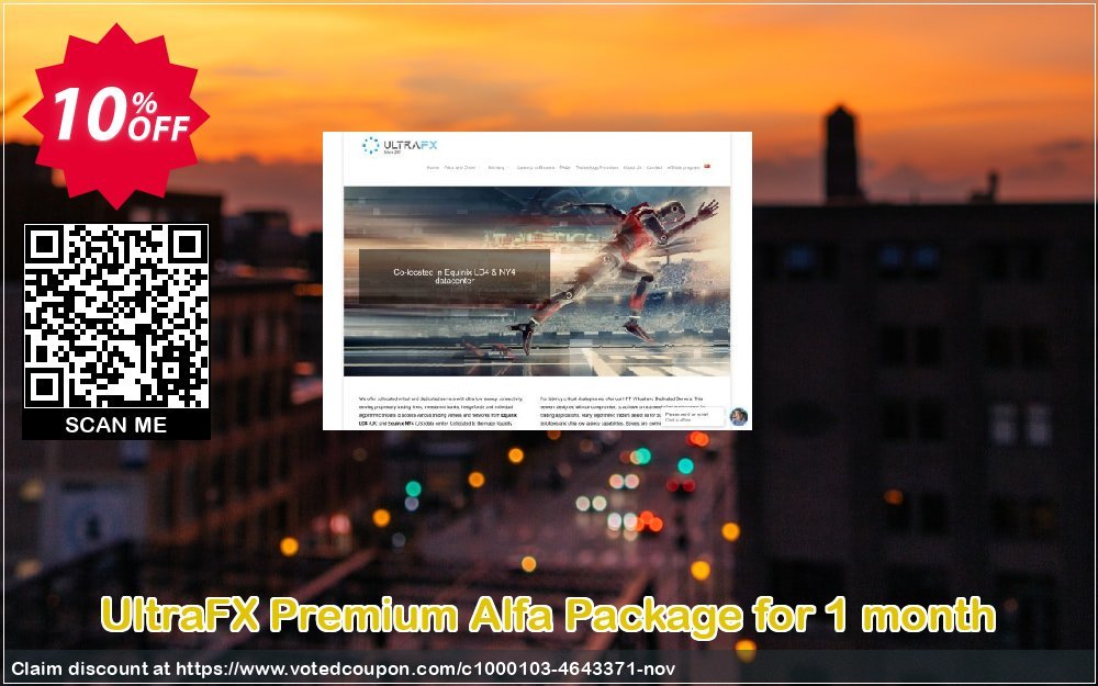 UltraFX Premium Alfa Package for Monthly Coupon, discount Premium Alfa Package for 1 month Super promo code 2023. Promotion: hottest sales code of Premium Alfa Package for 1 month 2023